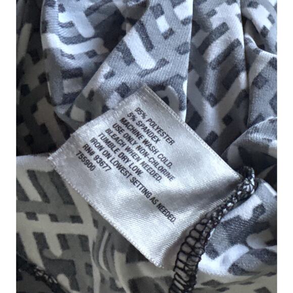 WORTHINGTON Womens Petite Size PL Short Sleeve Gray Black White Patterned Shirt - Picture 7 of 8